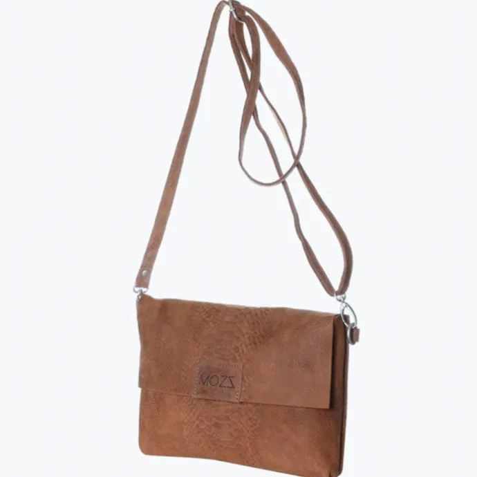 Mozz Luieretui Crossbody Suede snake cognac