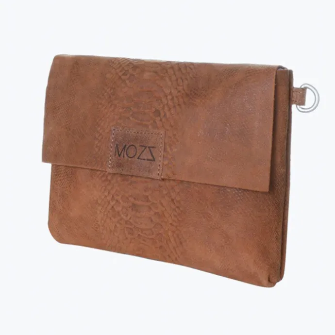 Mozz Luieretui Crossbody Suede snake cognac
