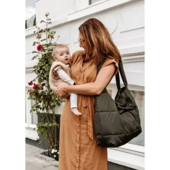Mozz Mom Bag Puffy Shopper olive green