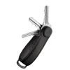 Orbitkey Crazy Horse Leather Key Organiser obsidian black/red