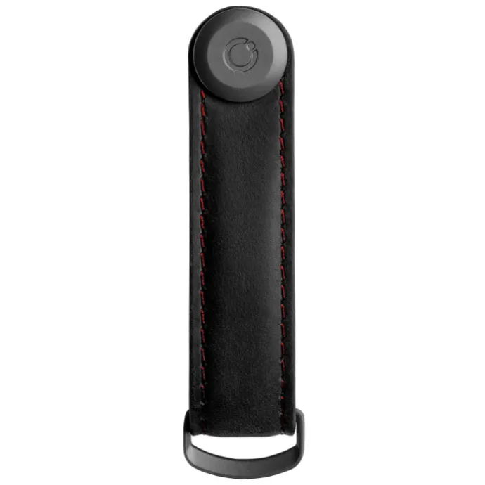 Orbitkey Crazy Horse Leather Key Organiser obsidian black/red