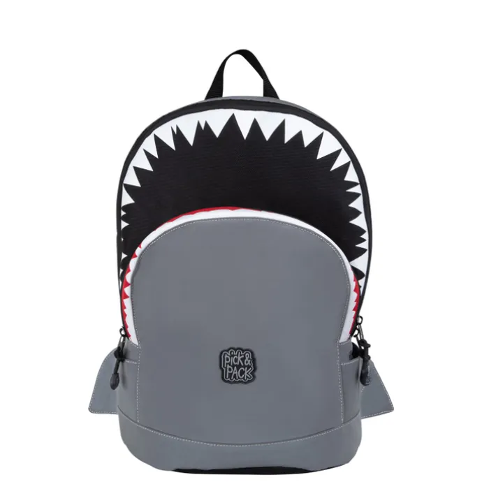 Pick & Pack Shark Shape Backpack M visible grey