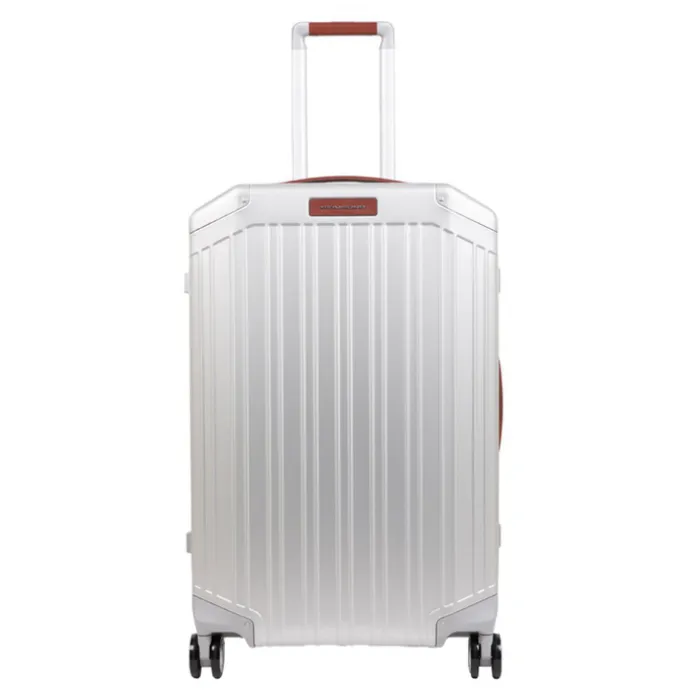 Piquadro Alu Medium 4 Wheel Trolley grigio / cuoio
