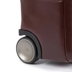 Piquadro Black Square Briefcase with wheels brown