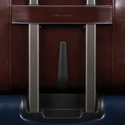 Piquadro Black Square Briefcase with wheels brown