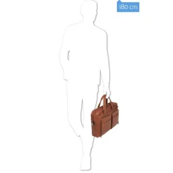 Piquadro Black Square Computer Briefcase 15" tobacco