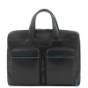 Piquadro Blue Square Computer Portfolio Briefcase 14'' black