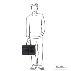 Piquadro Blue Square Computer Portfolio Briefcase 14'' black
