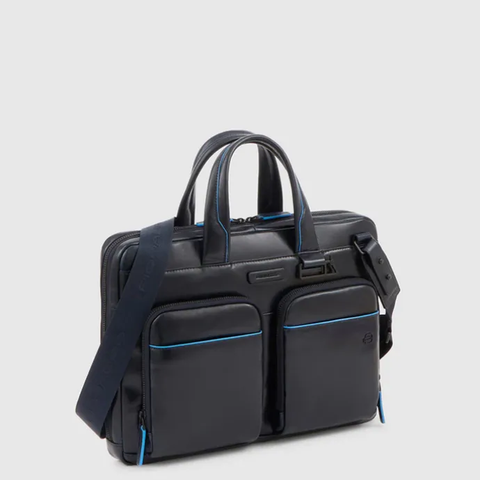 Piquadro Blue Square Computer Portfolio Briefcase 14'' black