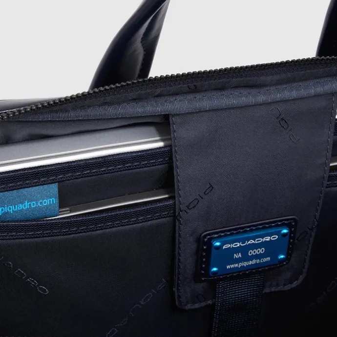 Piquadro Blue Square Computer Portfolio Briefcase 14'' black