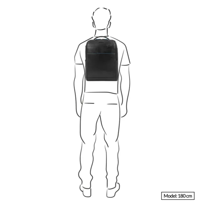 Piquadro Blue Square Computer Backpack Plain With iPad Pro brown