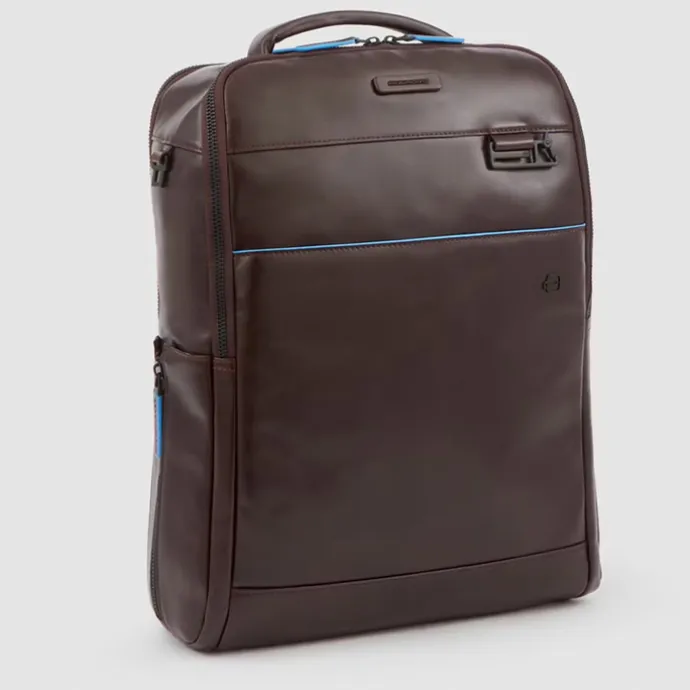 Piquadro Blue Square Computer Backpack Plain With iPad Pro brown