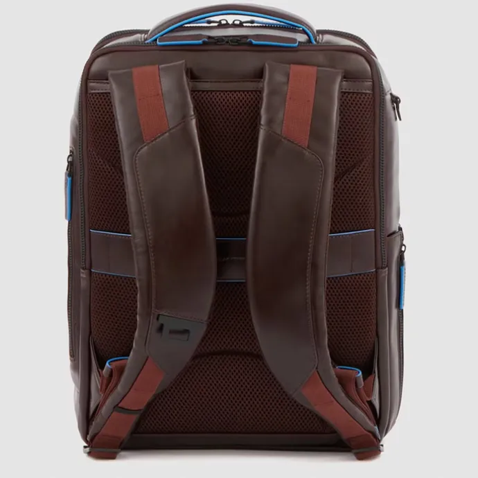 Piquadro Blue Square Computer Backpack Plain With iPad Pro brown