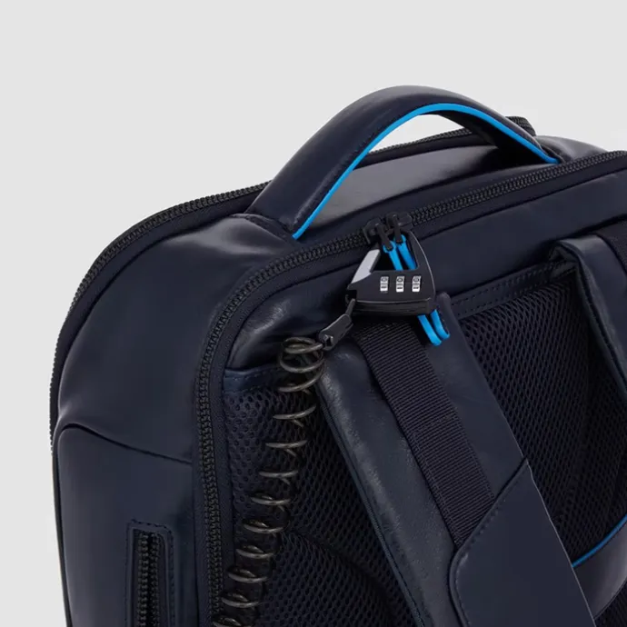 Piquadro Blue Square Computer Backpack Plain With iPad Pro brown