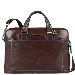 Piquadro Blue Square Computer Portfolio Briefcase 15'' mahogany