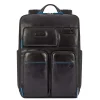 Piquadro Blue Square Computer Backpack With iPad Pro black