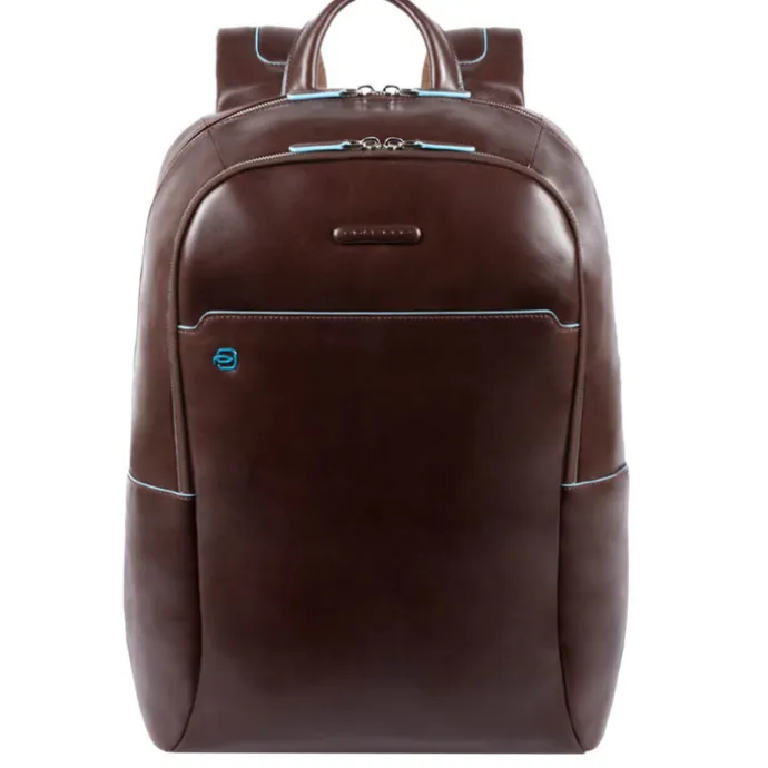 Piquadro Blue Square Computer Backpack with iPad Compartment dark brown