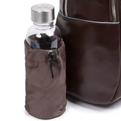 Piquadro Blue Square Computer Backpack with iPad Compartment dark brown