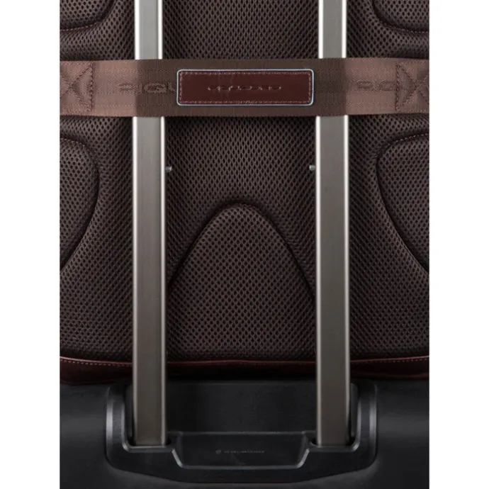 Piquadro Blue Square Computer Backpack with iPad Compartment dark brown