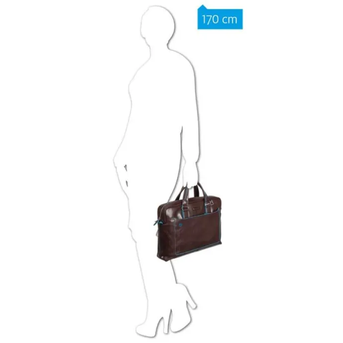 Piquadro Blue Square Computer Portfolio Briefcase 15'' black