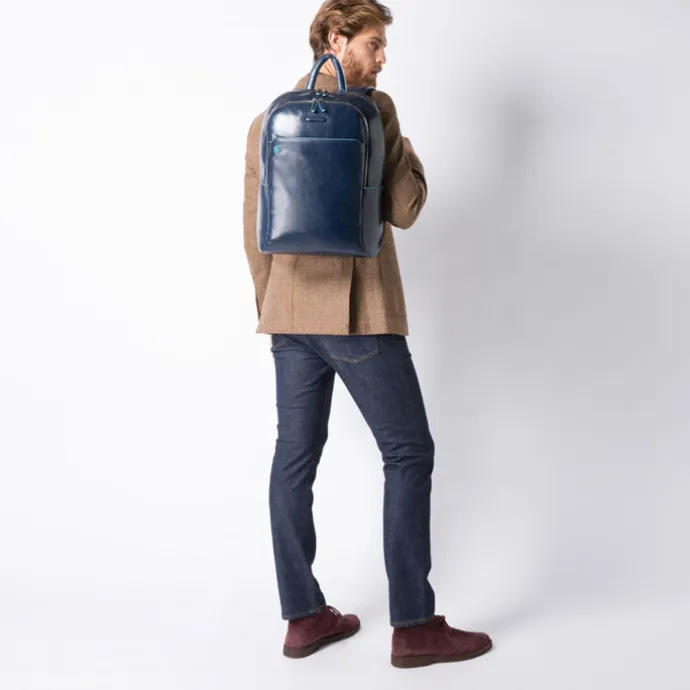 Piquadro Blue Square Computer Backpack with iPad Compartment black