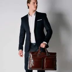 Piquadro Blue Square Duffel Bag brown