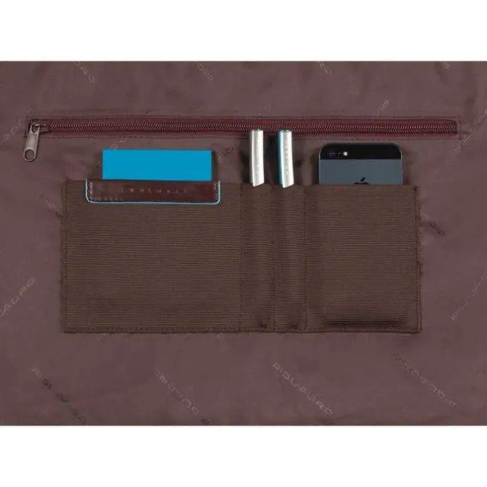 Piquadro Blue Square Exp. Computer Portfolio Briefcase mahogany
