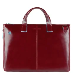 Piquadro Blue Square Expandable Slim Computer Bag 15.6" red