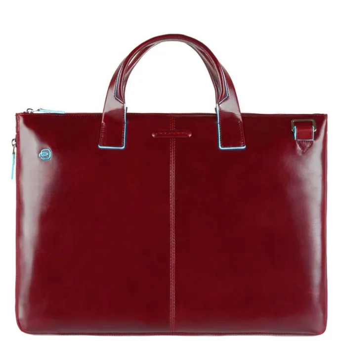 Piquadro Blue Square Expandable Slim Computer Bag 15.6" red