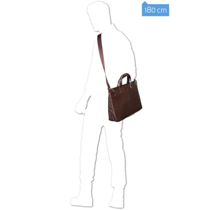 Piquadro Blue Square Expandable Slim Computer Bag 15.6" night blue