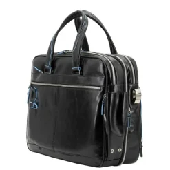 Piquadro Blue Square Expandable Computer Case with iPad/iPad Air Holder black