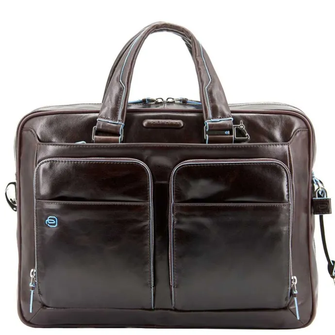 Piquadro Blue Square Organized Laptop & iPad Case brown