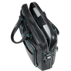 Piquadro Blue Square Organized Laptop & iPad Case black