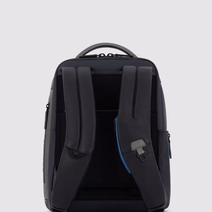 Piquadro Urban Leather Computer Backpack 14" black/grey