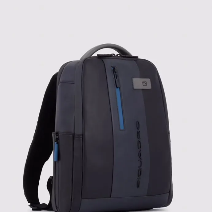 Piquadro Urban Leather Computer Backpack 14" black/grey