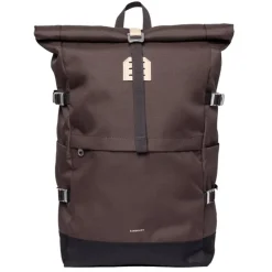 Sandqvist Icon Rolltop Backpack L brown with natural leather