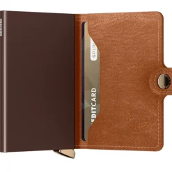 Secrid Miniwallet Emboss Lines cognac