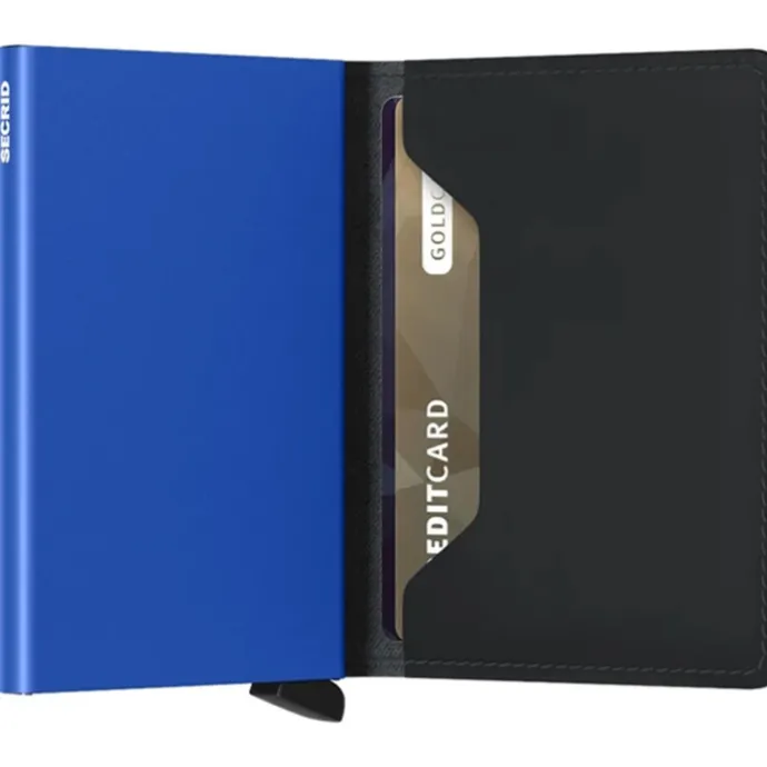 Secrid Miniwallet Portemonnee Matte black & blue