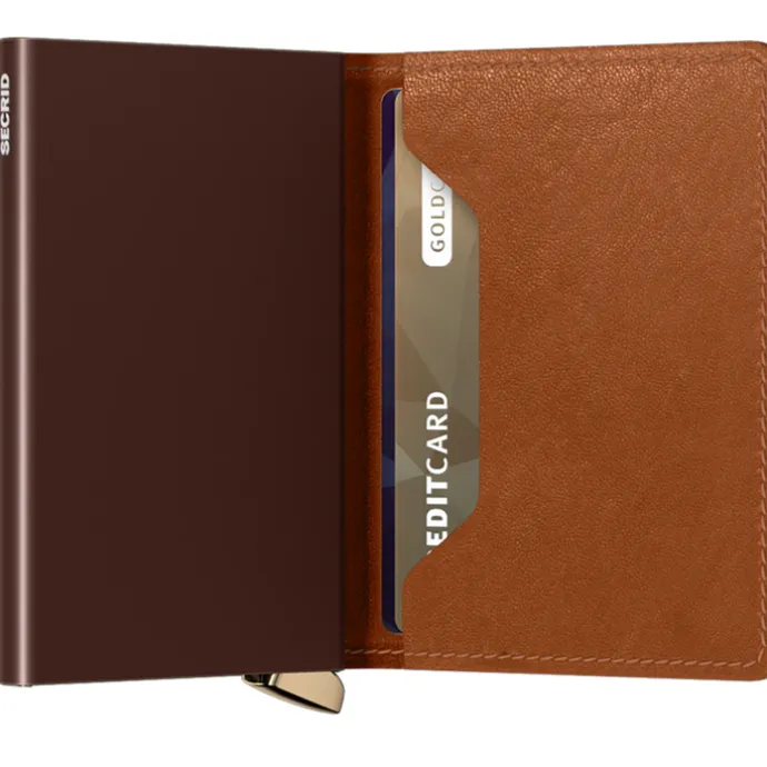 Secrid Slimwallet Emboss Lines cognac