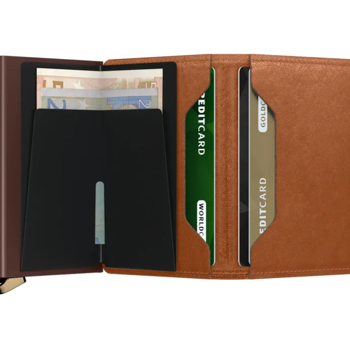 Secrid Slimwallet Emboss Lines cognac