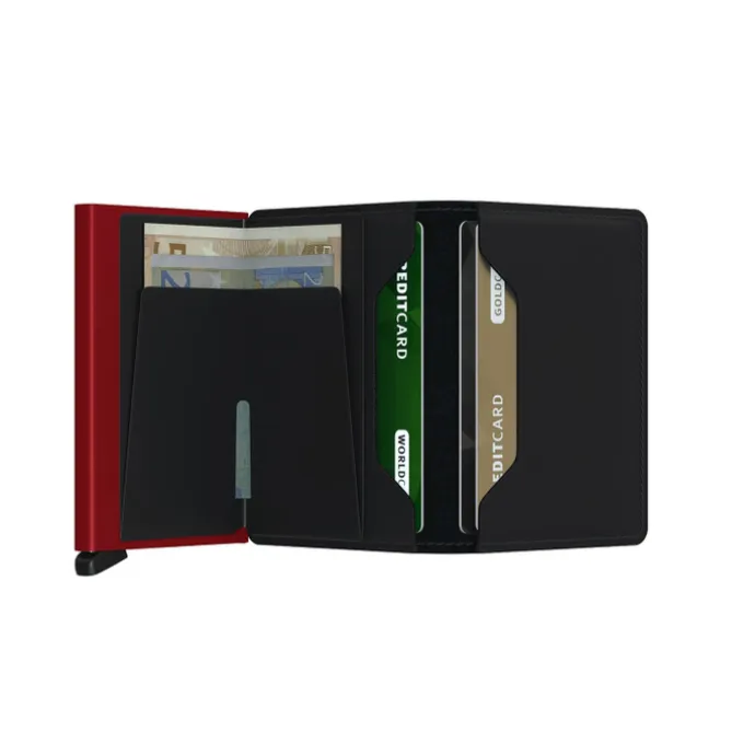 Secrid Slimwallet Portemonnee Matte black & red