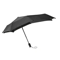 Senz Automatic Opvouwbare Stormparaplu pin stripes black