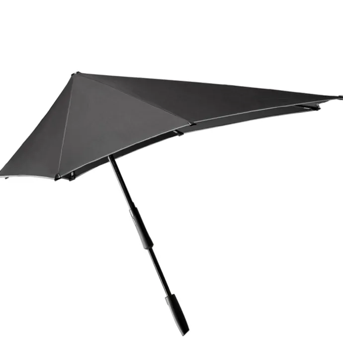 Senz Large Stick Stormparaplu black reflective