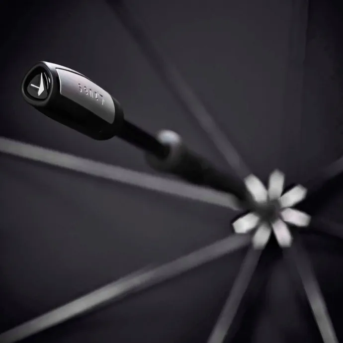 Senz Large Stick Stormparaplu pure black