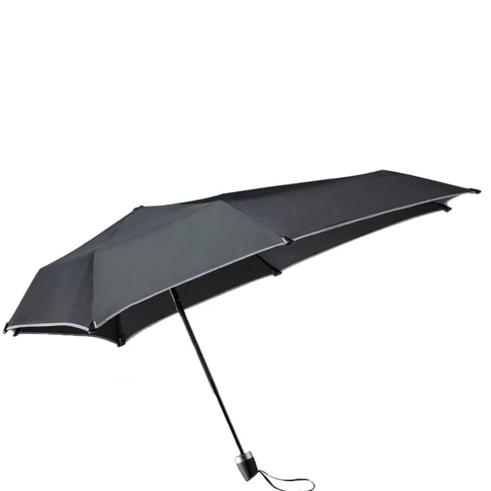 Senz Manual Opvouwbare Stormparaplu black reflective