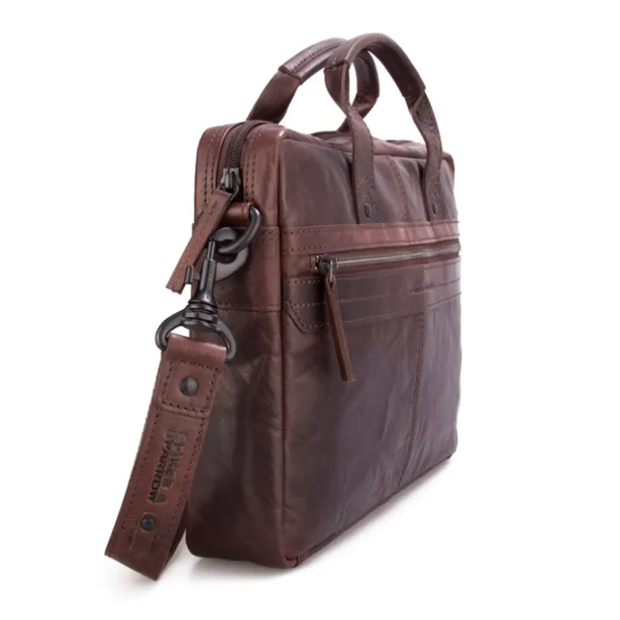 Spikes & Sparrow Briefcase dark brown