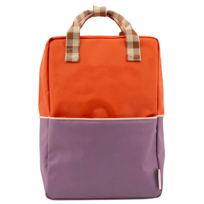 Sticky Lemon Colourblocking Backpack Large orange juice plum purple schoolbus brown