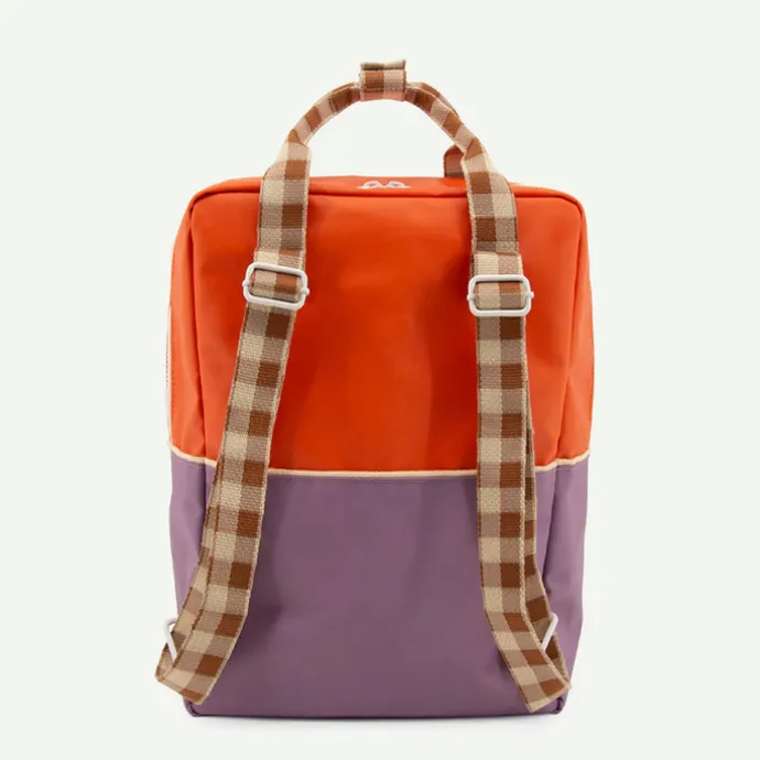 Sticky Lemon Colourblocking Backpack Large orange juice plum purple schoolbus brown