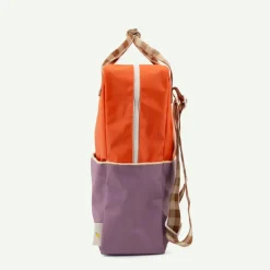 Sticky Lemon Colourblocking Backpack Large orange juice plum purple schoolbus brown