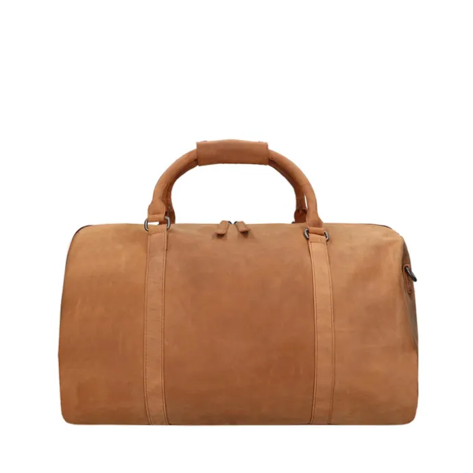 Travelbags The Base Leather Weekender cognac